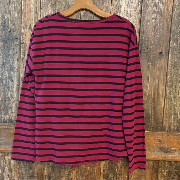 Socialite M NWT Purple Black Striped Knotted Top - Picture 7 of 8